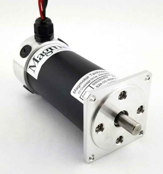 Magmotor S28-D2-400FX 12 to 30 Volt 4 Pole Brushed Motor 500280452 Front View