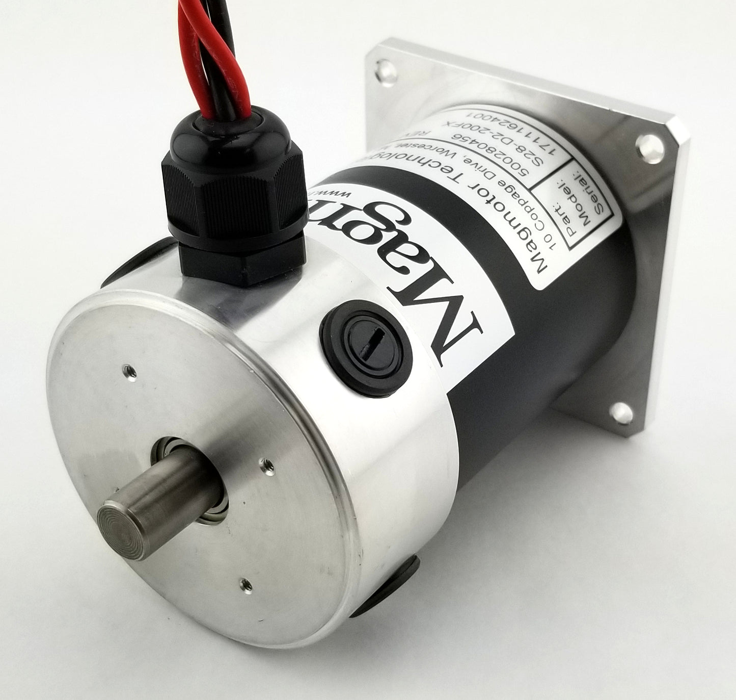 Magmotor S28-D2-200FX 12 to 24 Volt 4 Pole Brushed Motor 500280456 Rear View