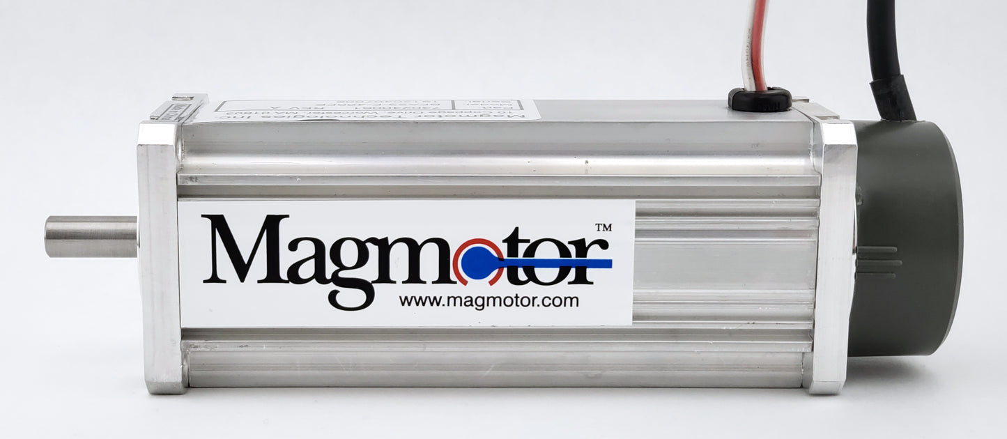 Magmotor BFA23-F-400FE 48 to 144 Volt 8 Pole Brushless Motor 730240061 Side View with Label