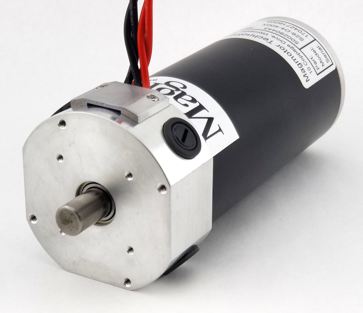 Magmotor S28-D4-400X 12 to 30 Volt 4 Pole Brushed Combat Motor 500280443 Slim Design Rear View