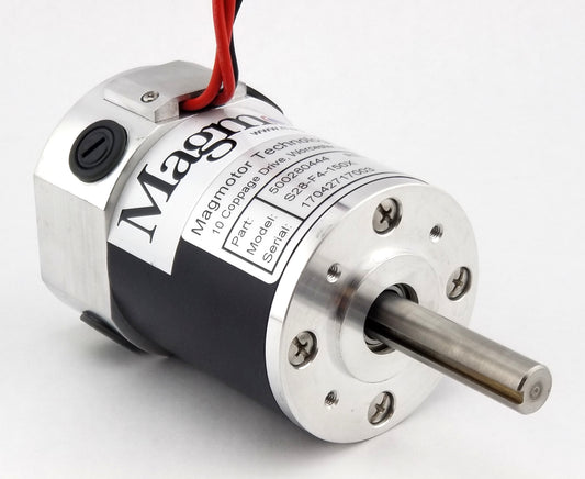 Magmotor S28-F4-150X 12 to 24 Volt 4 Pole Brushed Combat Motor 500280444 Slim Design Front View