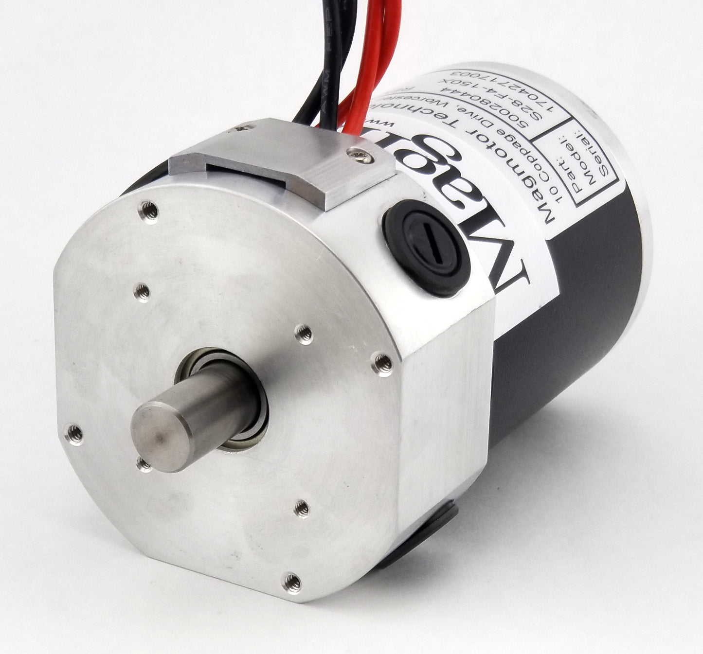 Magmotor S28-F4-150X 12 to 24 Volt 4 Pole Brushed Combat Motor 500280444 Slim Design Rear View
