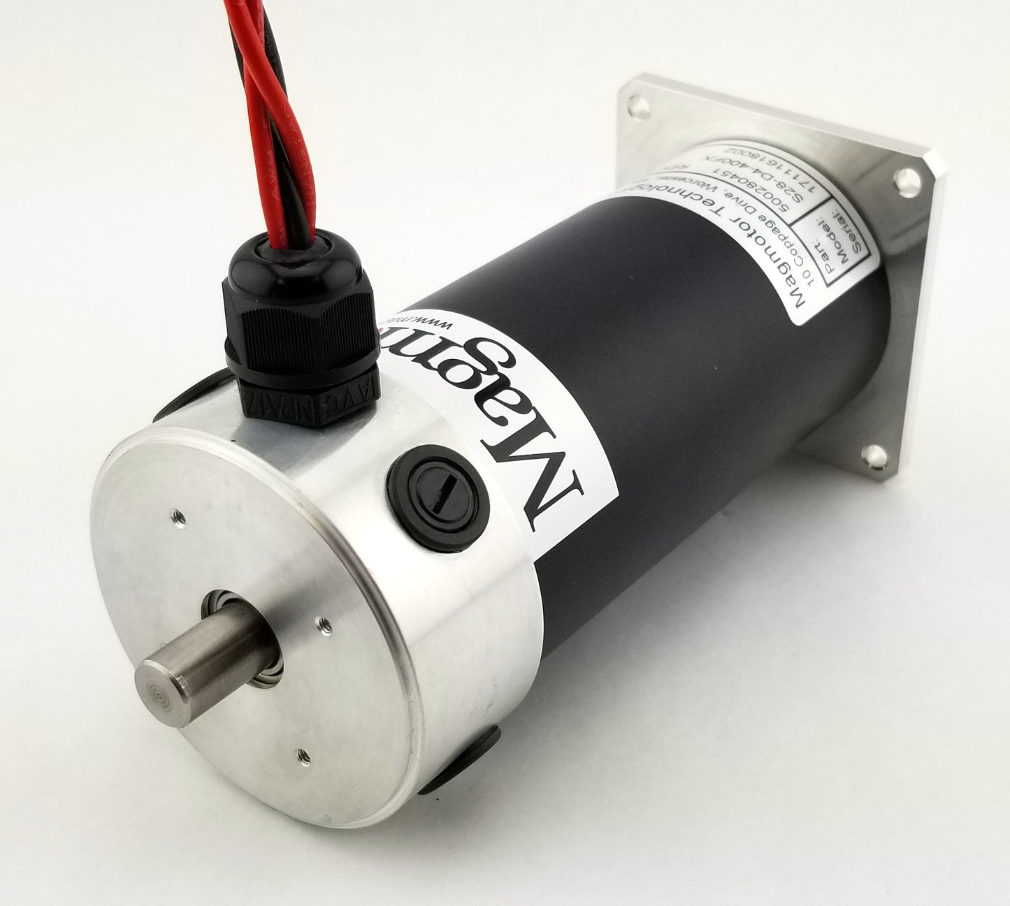 Magmotor S28-D4-400FX 12 to 30 Volt 4 Pole Brushed Motor 500280451 Rear View