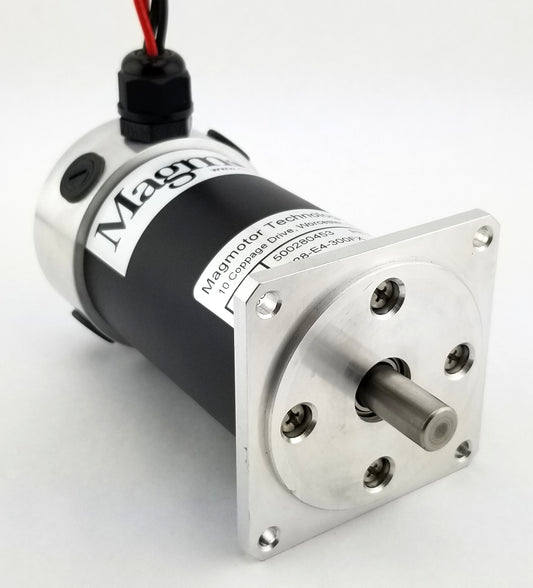 Magmotor S28-E4-300FX 12 to 24 Volt 4 Pole Brushed Motor 500280453 Front View
