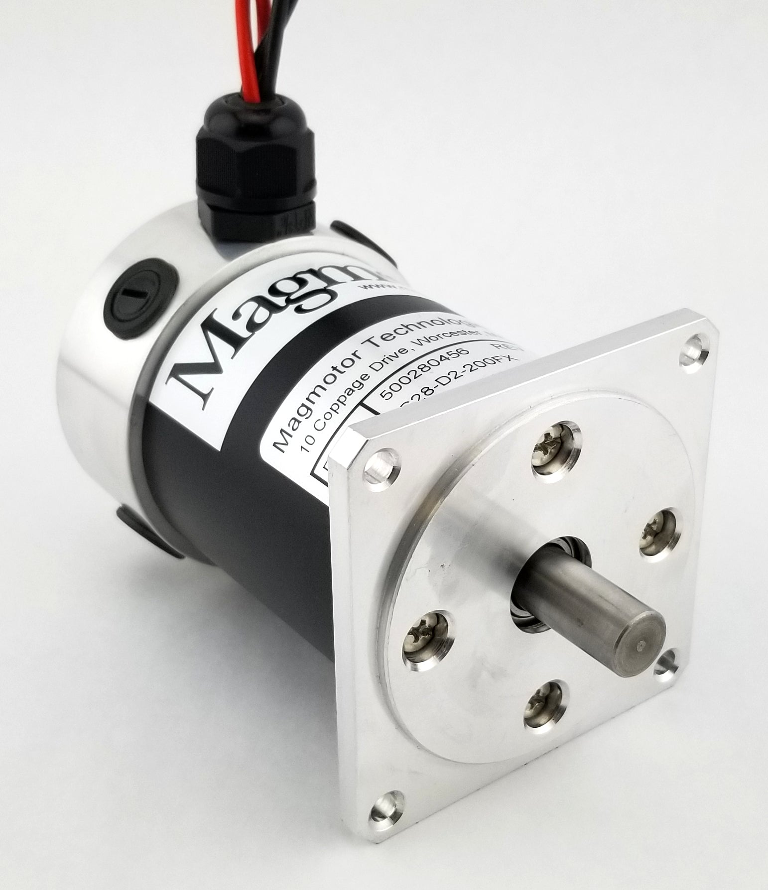 Magmotor S28-D2-200FX 12 to 24 Volt 4 Pole Brushed Motor 500280456 Front View