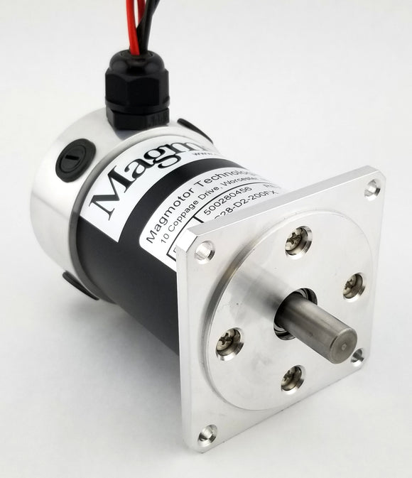 Magmotor S28-D2-200FX 12 to 24 Volt 4 Pole Brushed Motor Front View